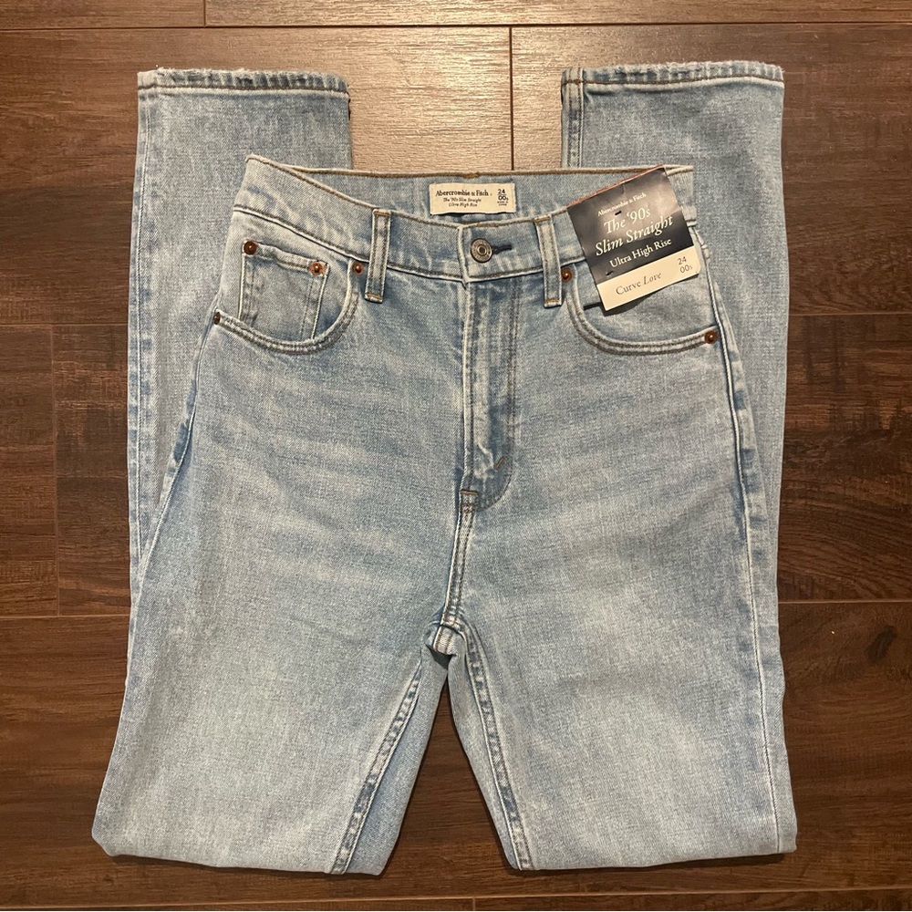 NWT Abercrombie & Fitch Blue Slim Straight Jeans